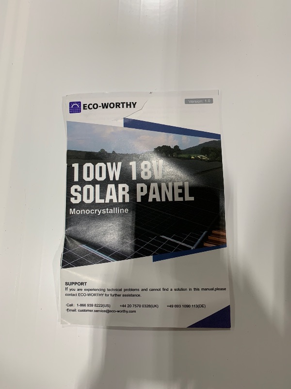 Photo 3 of ECO-WORTHY 100 Watt Solar Panel 12 Volt Monocrystalline Solar Panel High Efficiency Module RV Marine Boat Caravan Off Grid