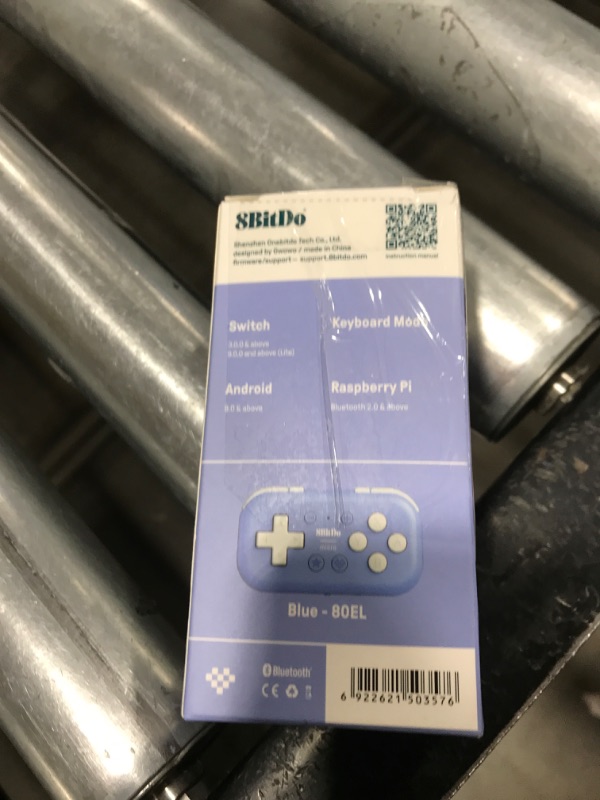 Photo 1 of 8Bitdo Micro Bluetooth Gamepad Pocket-sized Mini Controller for Switch, Android, and Raspberry Pi, Supports Keyboard Mode (Blue)