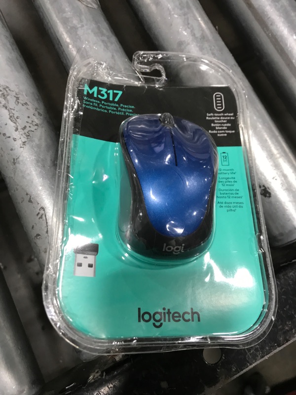 Photo 1 of Logitech  M317 High-Definition Tracking Wireless Optical Mouse, Steel Blue