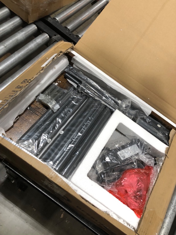 Photo 1 of HOOBRO Kitchen Bakers Rack with Power Outlet, 5-Tier Free Standing Kitchen Storage Shelf Rack, Microwave Stand with 4 S-Shaped Hooks, Rustic Brown and Black BF55UHB01