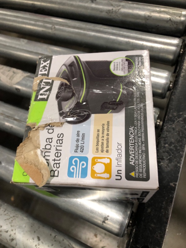 Photo 1 of INTEX 66638E QuickFill Battery Pump: Inflates and Deflates Air Mattresses, Kayaks, Boats – Includes 3 Interrconnecting Nozzles – Sleek and Compact Design – 420 L/Min Air Flow – Indoor and Outdoor Use