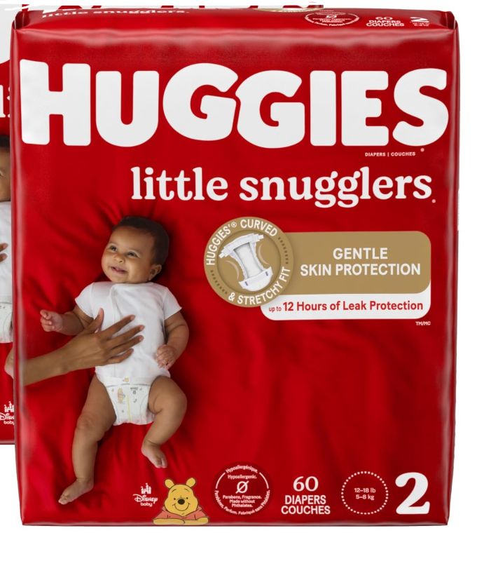 Photo 1 of Huggies Little Snugglers Diapers - Size 2 (60ct)