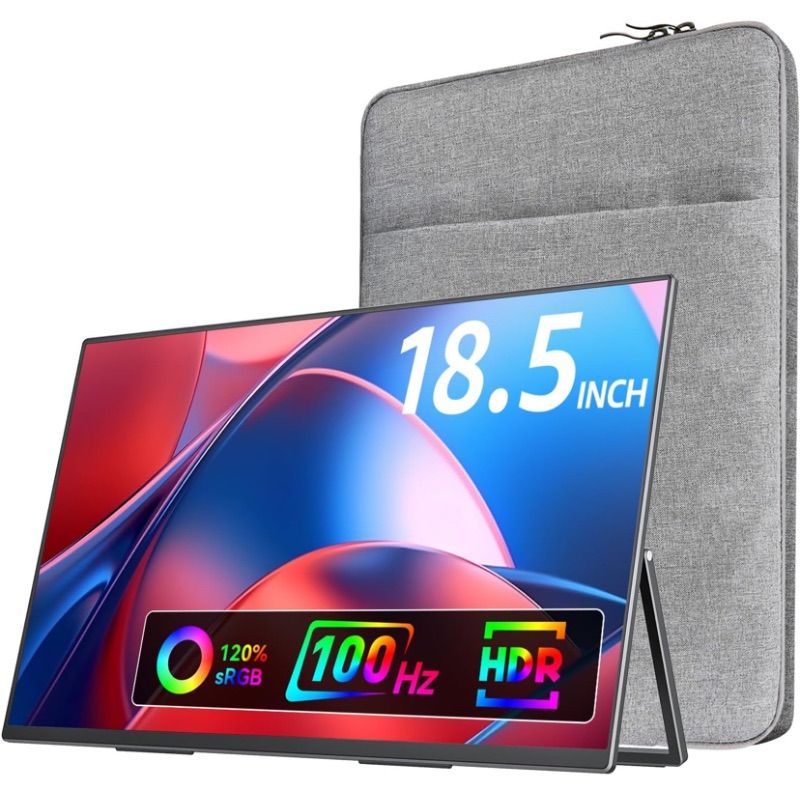 Photo 1 of VisionOwl Large Portable Monitor-18.5 Inch Computer Gaming Display 100Hz 125% sRGB FHD 1080P USB-C HDMI IPS Screen 