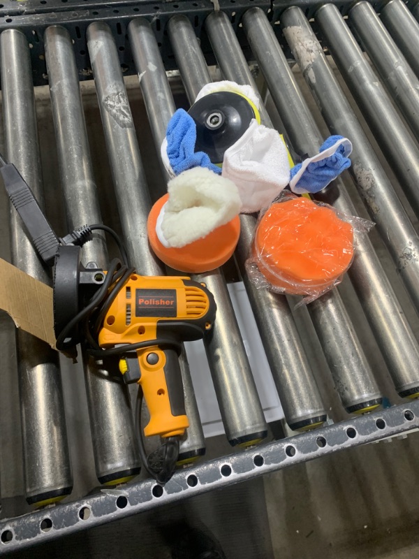 Photo 1 of 700W 5 Inch Car Sander Buffer Polisher Detailing Kit, Rotary Buffing Polishing Machine for Wood Floor Furniture with 6 Variable Speeds 600-3700RPM 23 Detachable Pads Auxiliary Handle
