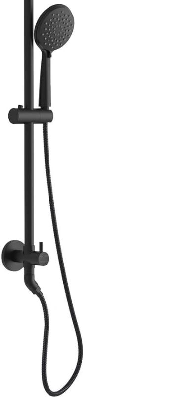 Photo 1 of SOKA Matte Black Shower Faucet Set with 8 Inch Rainfall Shower Head Black Bathroom Rainfall Shower System