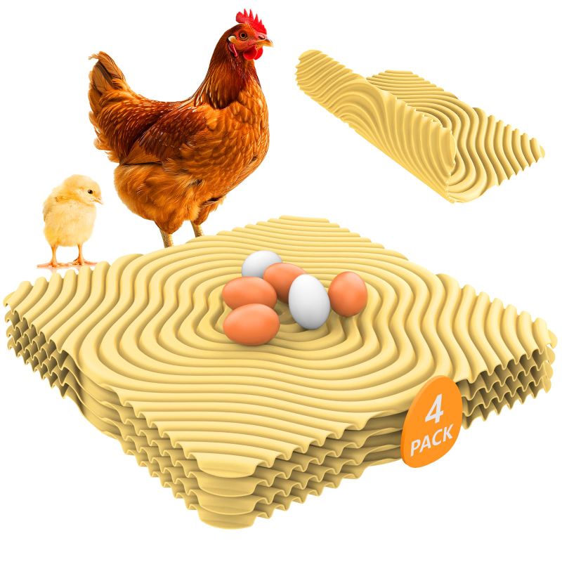 Photo 1 of Chicken Nesting Pads for Coop, Double Side Nesting Box Pads, Soft 12"x 12" Poultry Nest Box Pads (4)