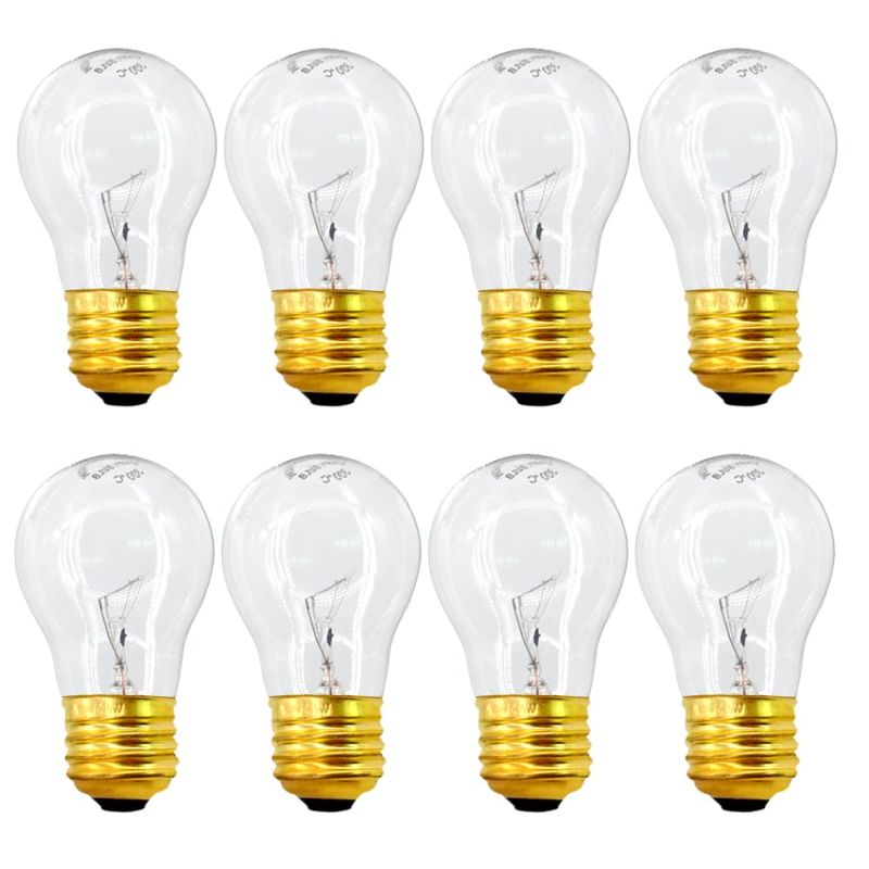 Photo 1 of haraqi 8 Pack A15 40W 120V with E26 Standard Medium Base, A15 Appliance Light Bulb 