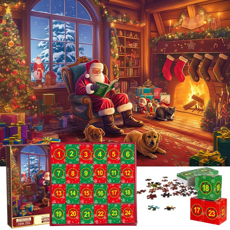 Photo 1 of 1000 Pieces Puzzle Advent Calendar 2024: Christmas Jigsaw Puzzles