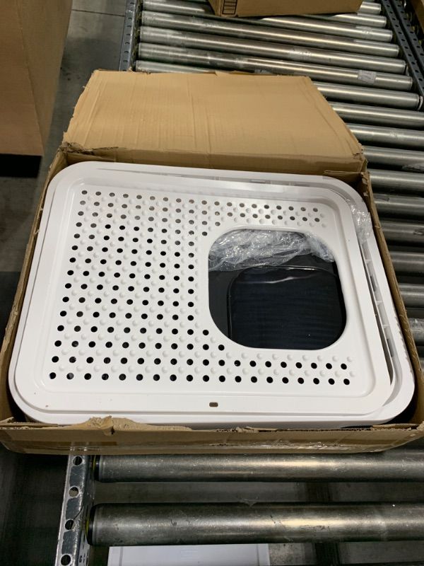 Photo 3 of RIZZARI Millions Sold Wordwide Cat Litter Box, Large Top Entry Anti-Splashing Litter Box (Dark Black)