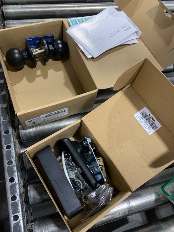 Photo 1 of Veise Fingerprint Door Lock with 2 Door Knobs - Keyless Entry Door Lock with Handle, Electronic Keypad Deadbolt, Smart Front Door Lock Set, Auto Lock, Waterproof, Easy Installation, Matte Black