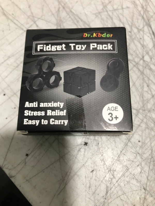 Photo 1 of Dr.Kbder 3PC Fidget Toys Adults Set, Cool Mini Gadget Sensory Pack with Infinity Fidgets Cube Figette Pad Magnetic Rings ADHD Anxiety Relief Stress Toys for Teen Office Desk Toy for Boy & Girls -Blue