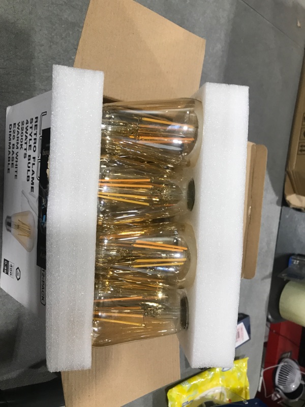 Photo 1 of FLSNT 40W Equivalent LED Edison Bulbs with Amber Glass, 4W ST19 Dimmable Vintage LED Light Bulbs for Pendant Light, 90+ High CRI, 2200K Warm White, 400LM, E26 Base, 12 Pack