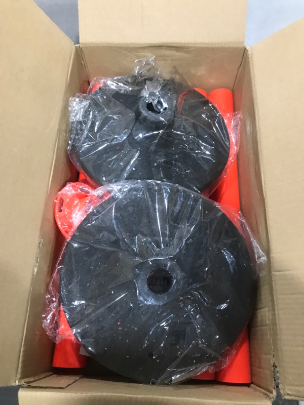 Photo 1 of RoadHero 2 Pack Traffic Delineator Post with Weighted Base, Portable Orange Safety Barrier Posts Cones with 5 FT Plastic Chain and Reflective Collars for Parking Lots, Road Safety, Construction Events