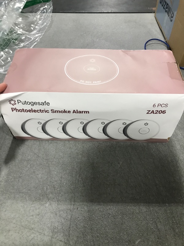 Photo 1 of Fire Alarms Smoke Detectors, Smoke Alarm Battery Operated,Fire Alarm with Test Button & Low Battery Signal, Photoelectric Technology Fire Detectors for Bedroom and Home (6-Pack)