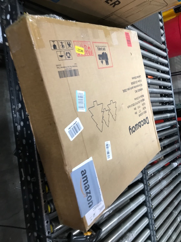 Photo 1 of Decoway Pre  Pre Decorated Christmas Tree Pop Up Christmas Tree with Remote Control, with Warm White & Colorful LED Lights,Holiday Party Decorations,Red Gold (6FT, Surround Ribbon)