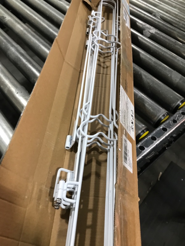 Photo 1 of Petsinurarea Portable Foldable Dog Gate Retractable Pet Gate for Front Doors Durable Dog Fence Easy Setup Pet Fence Door Gate for Puppy Training Enhancing Home with Bone Style Design-White