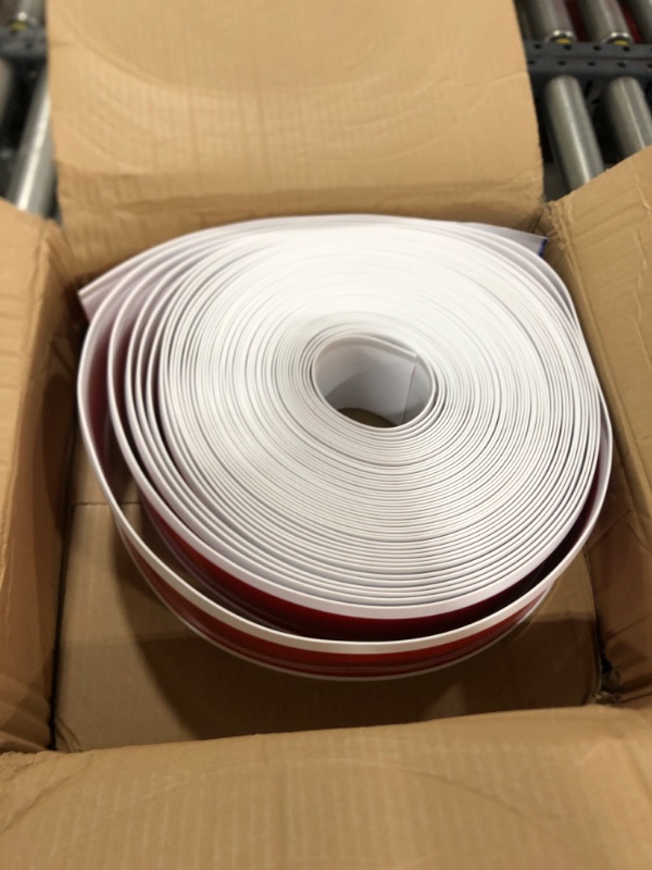 Photo 1 of LSGCQ Flexible Baseboard Molding Trim 4 Inch x 100 Feet Self-Adhesive Vinyl Wall Base Peel and Stick Cove Base Rubber Wall Base Moulding Trim (White)