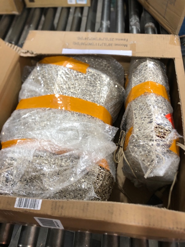 Photo 1 of HOYECHI Lighted Christmas Decoration Moose Family - Light up Moose 2 Set with 135 Lights - Outdoor Yard Decoration Kit Including 2-Piece Deer, Stakes, and Extension Cord - Gold