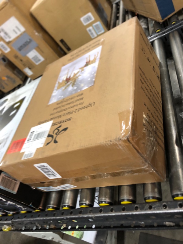 Photo 1 of HOYECHI Lighted Christmas Decoration Moose Family - Light up Moose 2 Set with 135 Lights - Outdoor Yard Decoration Kit Including 2-Piece Deer, Stakes, and Extension Cord - Gold