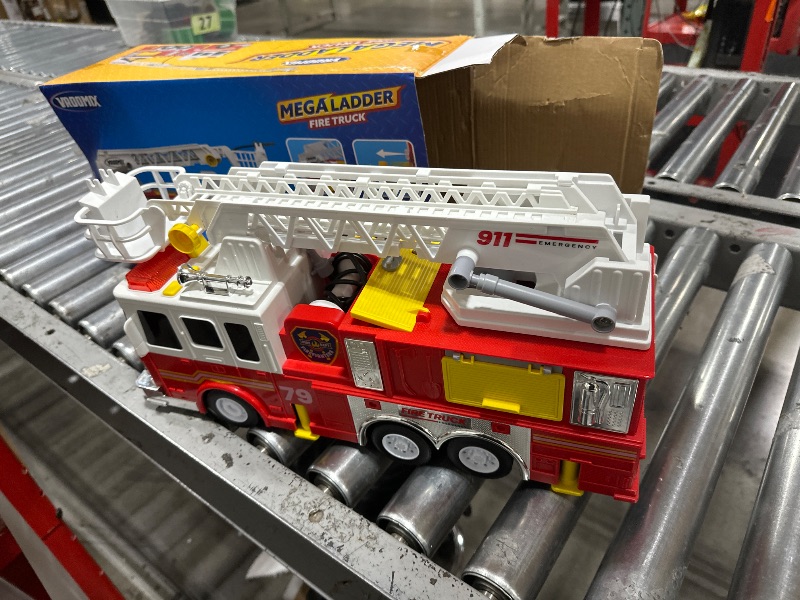 Photo 1 of JOYIN Extra Large 33-inch Ladder Fire Truck Toy for Kids 3+ - Lights, Sirens, Hose, Pump
