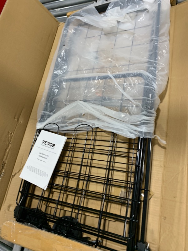 Photo 1 of VEVOR Folding Shopping Cart, Jumbo Grocery Cart with Double Baskets, 360° Swivel Wheels, Heavy Duty Utility Cart, 110 LBS Large Capacity Utility Cart for Laundry, Shopping, Grocery, Luggage