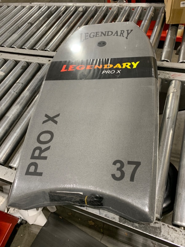 Photo 1 of Bodyboard for Beach with Hard Slick Bottom, Boogie Boards for Kids & Adults, Legendary Pro X Heat Sealed with EPS Core, Leash (37'', Dark Gray/ Green)
