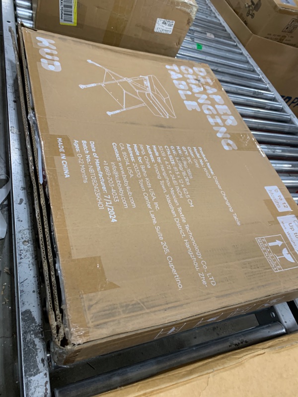 Photo 1 of KUB Baby Portable Diaper Changing Table, Foldable Changing Table for Baby with Wheels, Baby Diaper Changing Station with 3-Level Adjustable Height, Portable Changing Table with Large Organizers Grey