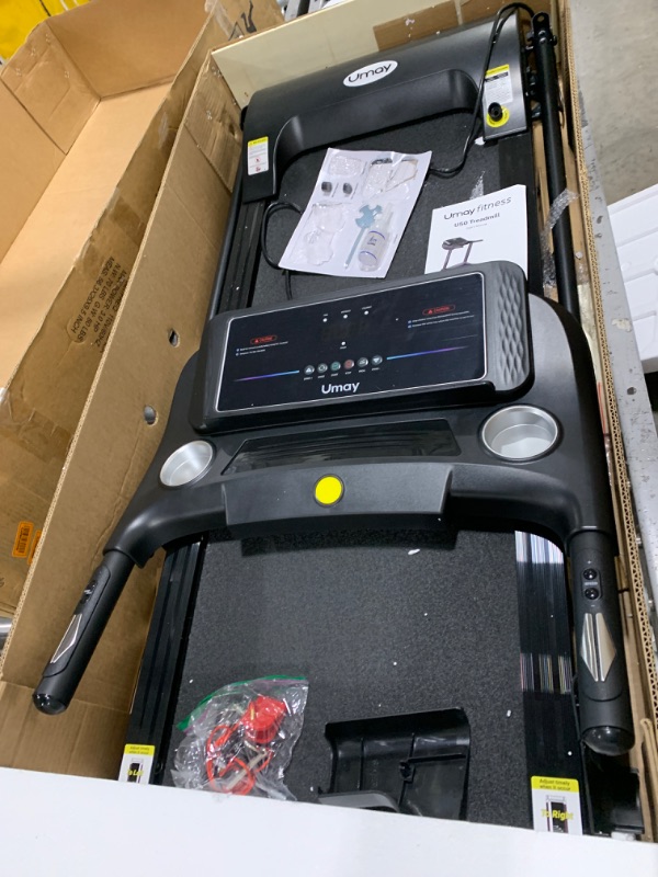 Photo 2 of UMAY Fitness Home Auto Folding 3 Level Incline Treadmill with Pulse Sensors, 3.0 HP Quiet Brushless, 8.7 MPH, 300 lbs Capacity