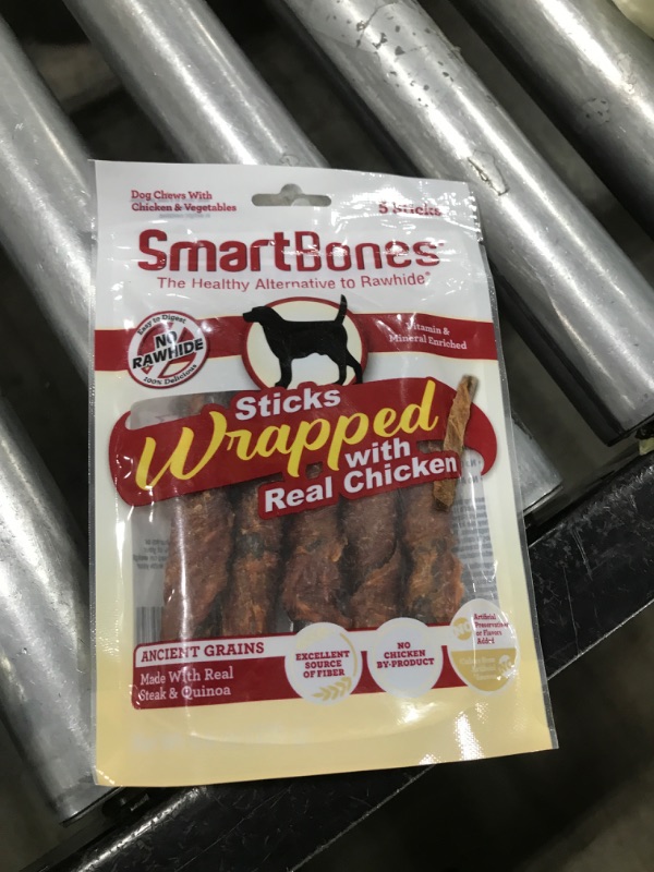 Photo 2 of SmartBones Sticks Wrapped with Real Chicken, Steak and Quinoa Rawhide-Free Chews for Dogs, 5 Chews Per Pack, 4.4 Ounces EXPIRES 03/10/2026