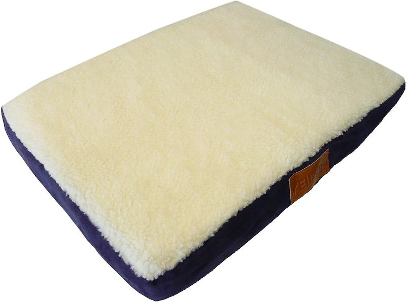 Photo 1 of XL Mem. Dog Bed - Blue Faux Suede/Sheepskin