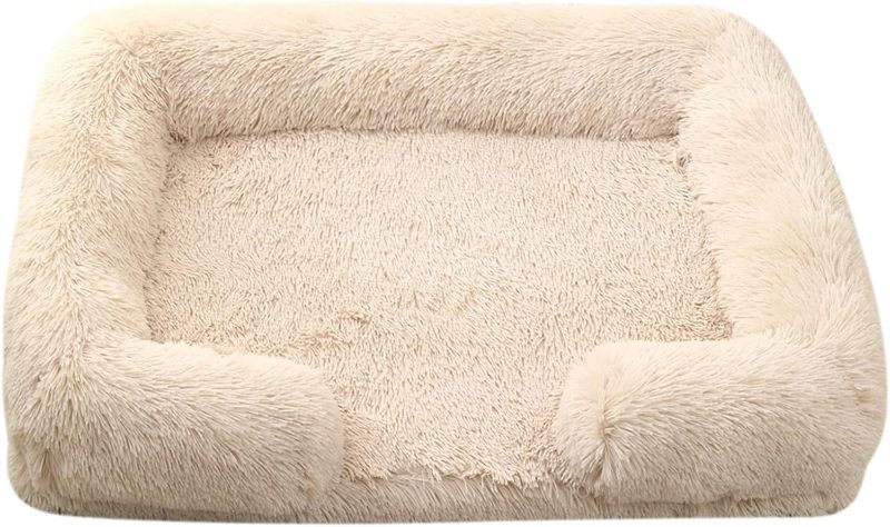 Photo 1 of XJHKG Sofa Pet Bed, Warm Pet Couch Dog Cat Bed with Washable Cover and Non-Slip Bottom(Moccasin,Medium)