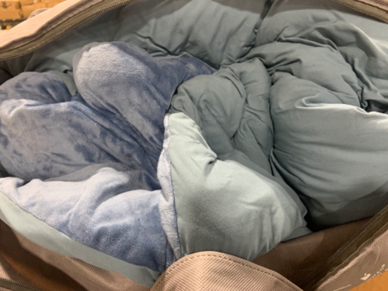 Photo 2 of Woolrich Rustic Lodge Cabin Comforter Set - All Season Down Alternative Warm Bedding Layer and Matching Shams, Oversized Queen, Perry, Denim Blue