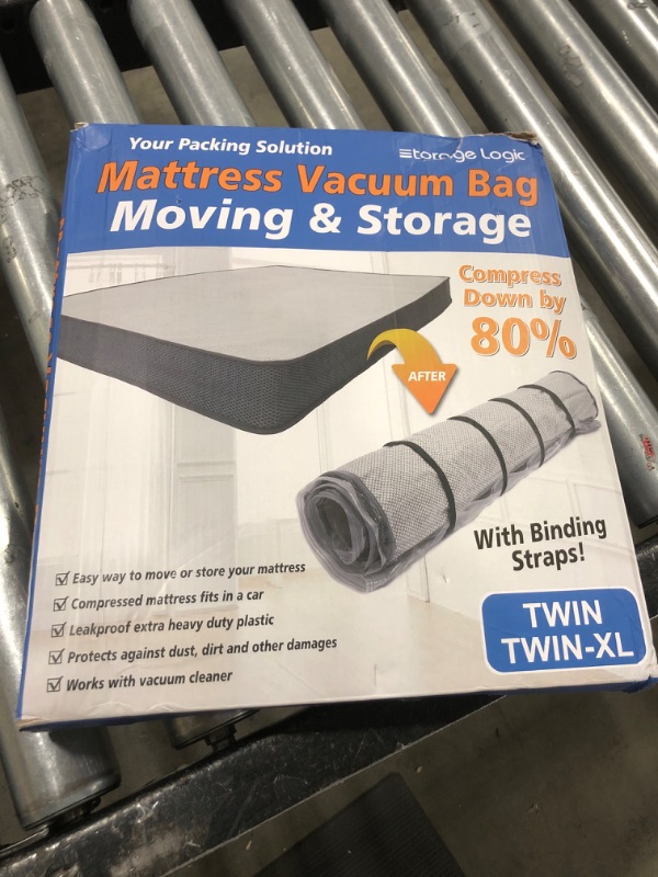 Photo 2 of (Twin/Twin-XL) Foam Mattress Vacuum Bag for Moving/Storage-Compress Mattress by 80%