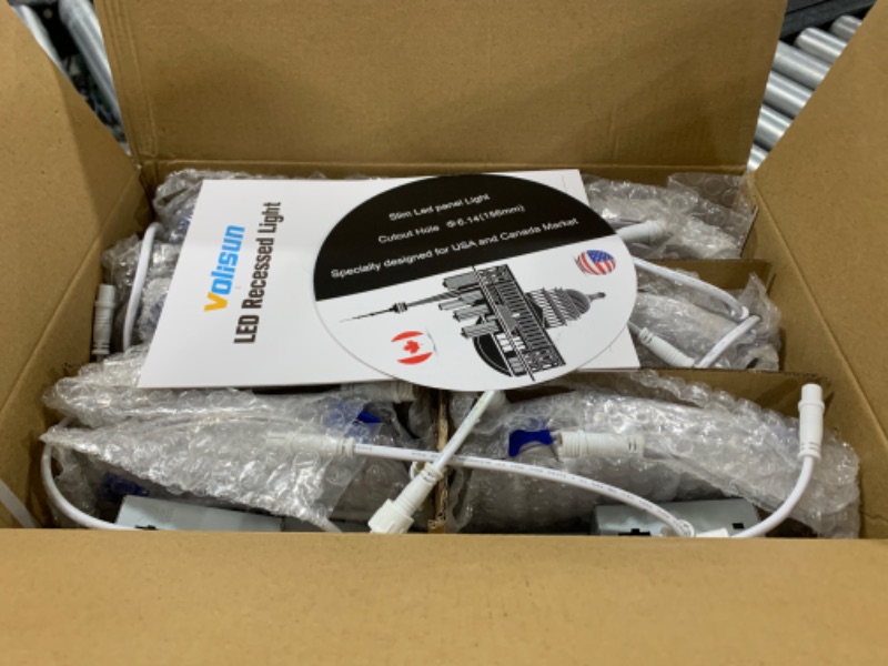 Photo 1 of VOLISUN 12 Pack 6 inch Recessed Lighting, 5CCT LED Recessed Light with Junction Box, 2700K-5000K Selectable, 13W Eqv 120W, 1080LM Dimmable Canless Wafer Downlight, LED Ceiling Light ETL Certificated