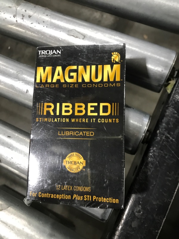 Photo 2 of Trojan Magnum Large Size Condoms Ribbed Lubricated - 12 ct,