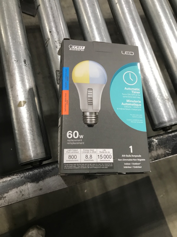 Photo 2 of Feit Electric LED Color Selectable Timer Intellibulb - A19 with an E26 Medium Base Light Bulb - 60W Equivalent - 15 Year Life - 800 Lumen - 2700K Soft White and 5000K Daylightlpnpmbc2644173
