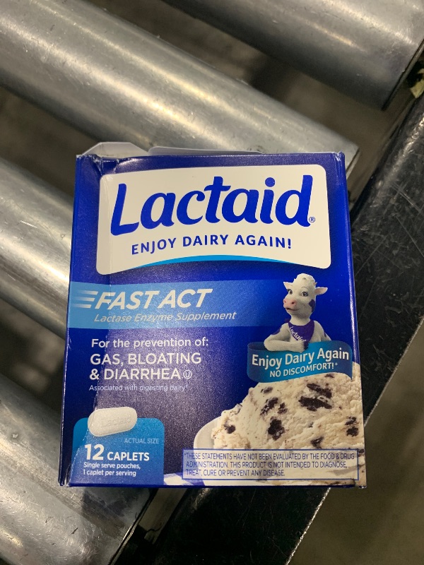 Photo 3 of Lactaid Fast Act Lactose Intolerance Relief Caplets with Lactase Enzyme, 12 Travel Packs of 1-ct.