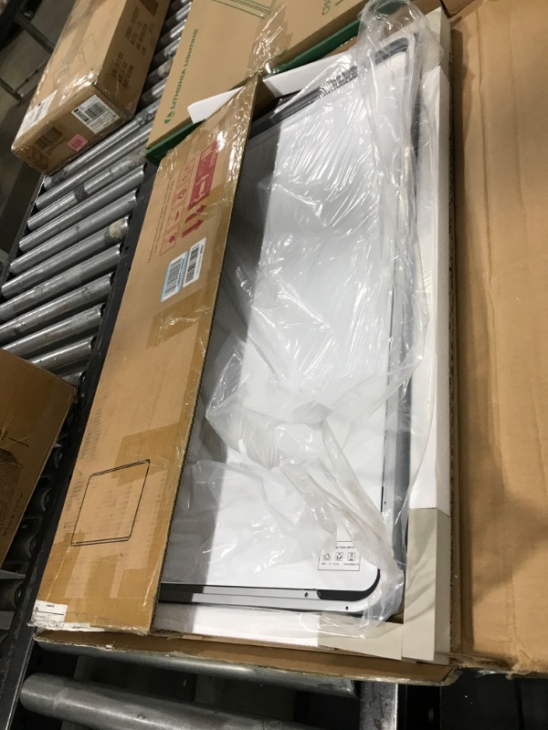 Photo 1 of Keonjinn Silver Bathroom Mirrors for Wall, 20 x 30 Inch Rounded Rectangle Bathroom Vanity Mirror, Matte Silver Mirror with Seamless Metal Frame, HD Tempered Glass Modern Mirror(Horizontal/Vertical)