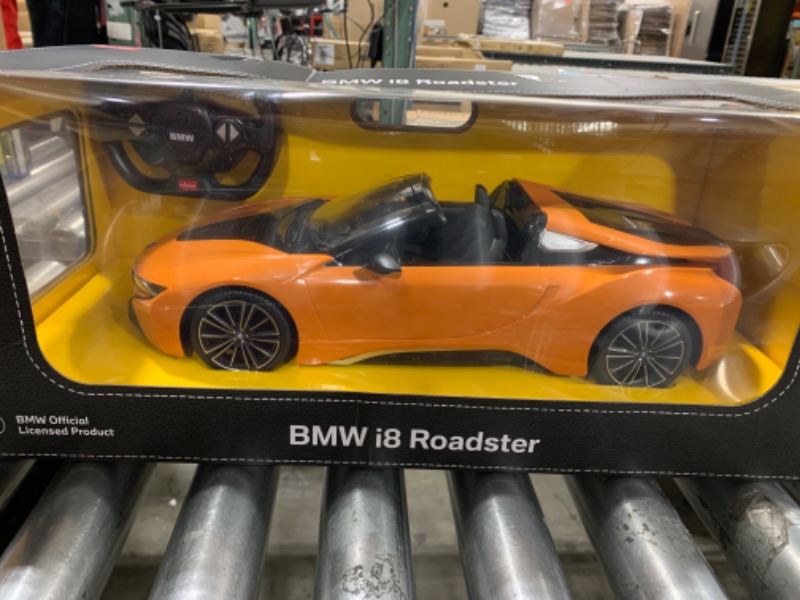 Photo 2 of RASTAR 95500 1/12 BMW RC Car - Officially Licensed BMW i8 Roadster Remote Control Car for Play and Display - Ideal Gift for Kids - Orange