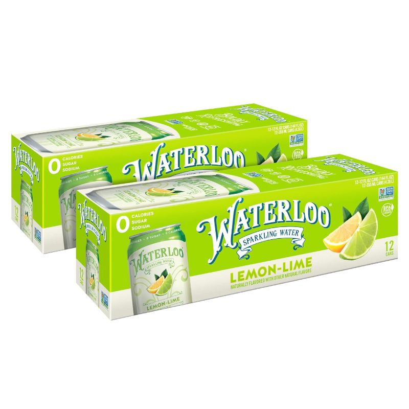 Photo 1 of Waterloo Sparkling Water, Lemon-Lime Naturally Flavored, Pack of 24, 12 Fl Oz Cans | Zero Calories | Zero Sugar or Artificial Sweeteners | Zero Sodium B.B. 8/9/25
