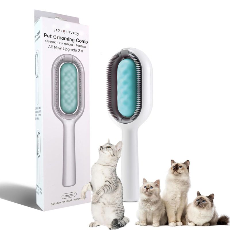 Photo 1 of Cat Grooming Brush for Shedding - Water Wipes Included - Suitable for Long and Short Haired Dogs & Cats