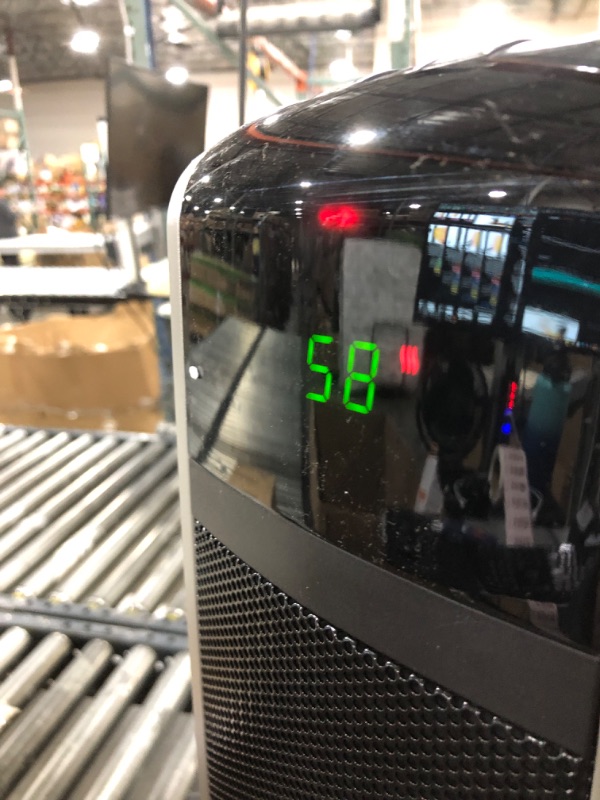 Photo 1 of Lasko Oscillating Digital Ceramic Tower Heater for Large Rooms, with Adjustable Thermostat, Timer and Remote Control, 29 Inches, 1500W, Black, 5586