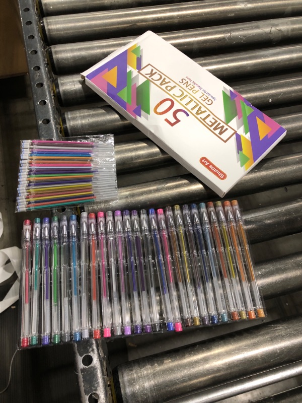 Photo 2 of Shuttle Art 50 Pack Metallic Gel Pens, 25 Metallic Gel Pens Set with 25 Refills Perfect for Adult Coloring Books Doodling Drawing Art Markers