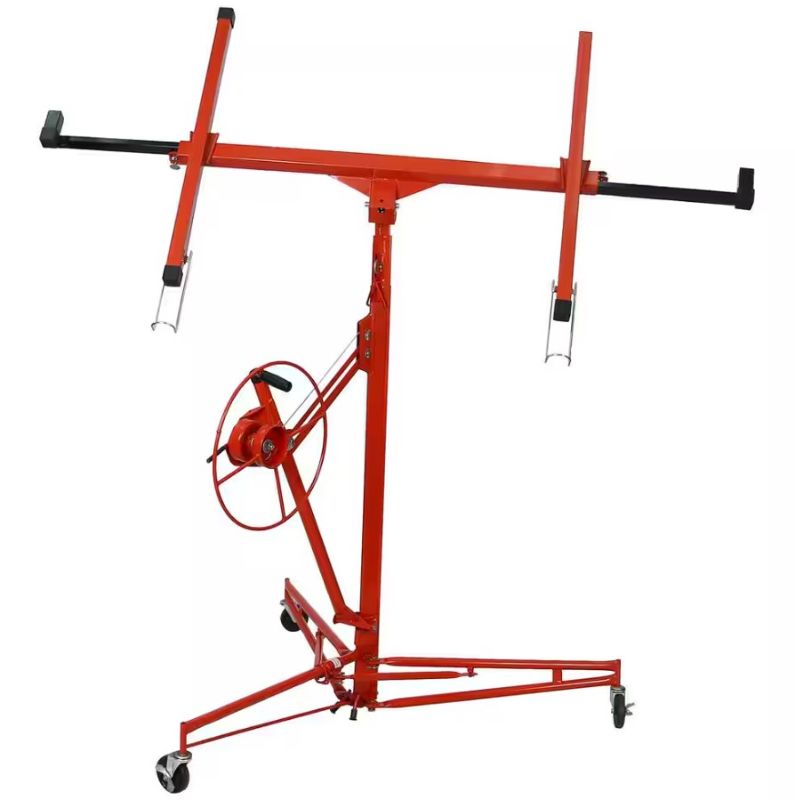 Photo 1 of 11 ft. Drywall Panel Hoist Drywall Lift Rolling Panel Lift (Red) 