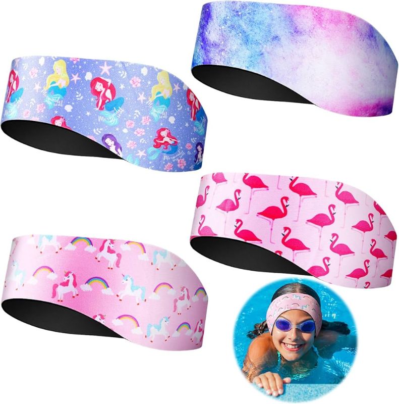 Photo 1 of Zhanmai 4 Pieces Kids Swimming Headband Adjustable 