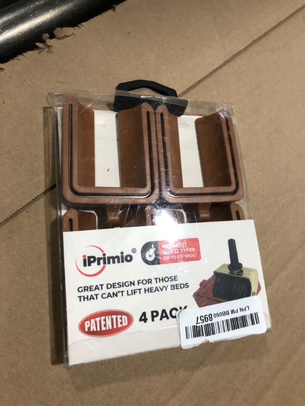 Photo 2 of iPrimio No Lift - Bed and Furniture Stopper - Requires No Lifting of Your Bed - It Works - Caster Cups Keeps Bed and Furniture from Sliding Bed Caster Stopper. Solid Rubber (4 Pack, Brown)