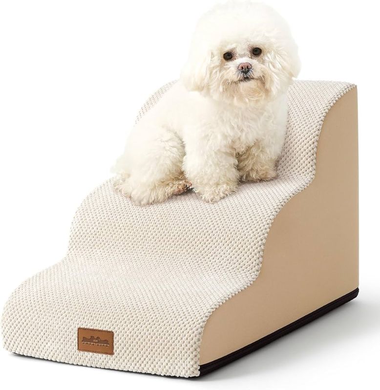 Photo 1 of Dog Stairs for Small Dogs, Curved Pet Step with Leakproof Cover