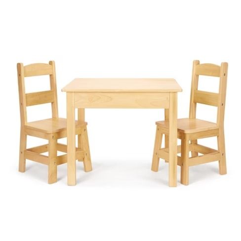 Photo 1 of Melissa & Doug Solid Wood Table and 2 Chairs Set -