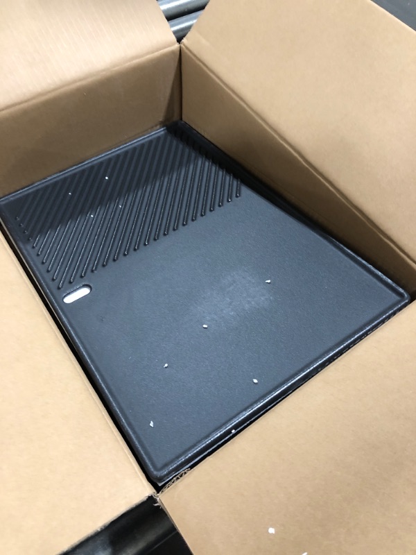 Photo 2 of 17.5" Grill Grate and Griddle Plate Replacement Part for Weber Spirit I II E310 320 330, S310 320 330, Spirit 700, Reversible Cast Iron 7598 Griddle Plate, 7638 Grill Grate