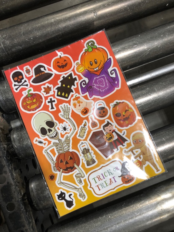 Photo 2 of Halloween Stickers, Halloween Party Favors- 18 Sheets 500PCS Vinyl Waterproof Halloween Stickers for Kids- Kids Halloween Games Treats Classroom Crafts Gifts Party Supplies- Halloween Decorations